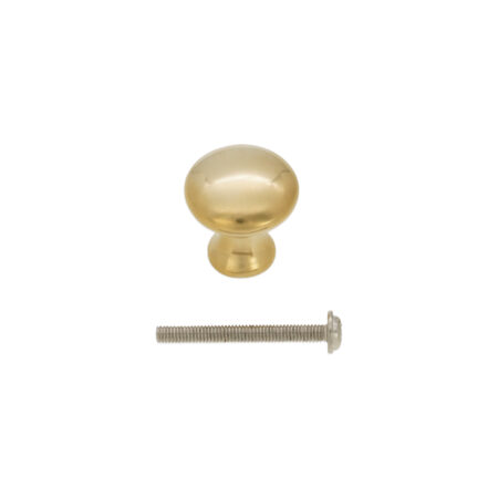 Spira Brass Mushroom 25mm Cupboard Knob Polished Unlacquered Cabinet Hardware - Polished Brass Unlacquered - Image 4