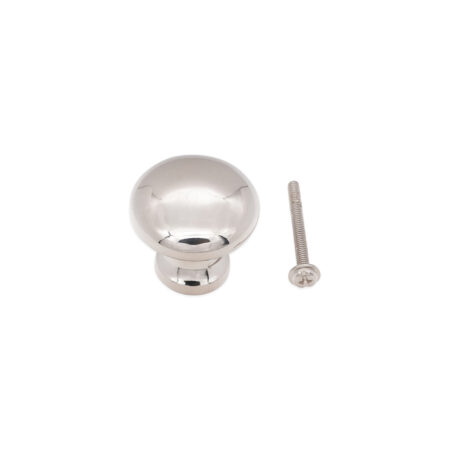 Spira Brass Polished Nickel Mushroom 25mm Cupboard Knob Cabinet Hardware - Image 4