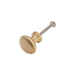 Spira Brass Satin Brass Mushroom 25mm Cupboard Knob Cabinet Hardware