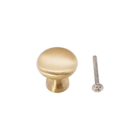 Spira Brass Satin Brass Mushroom 25mm Cupboard Knob Cabinet Hardware - Image 4