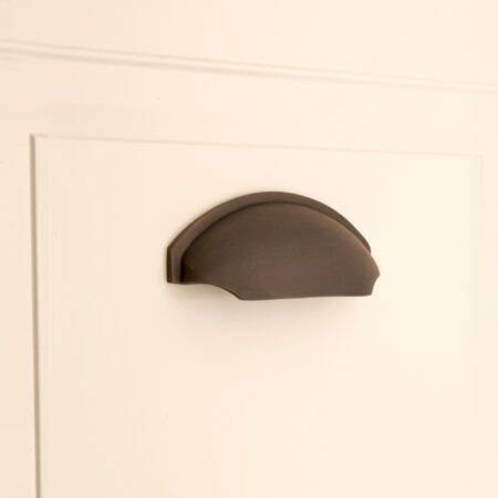 Spira Brass Tulip Cup Drawer Pull Aged Bronze Door Hardware - Image 2