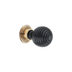Spira Brass Ebonised Preston Large Cupboard Knob Aged Cabinet Hardware - Antique Brass