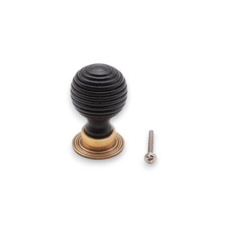 Spira Brass Ebonised Preston Large Cupboard Knob Aged Cabinet Hardware - Antique Brass - Image 4