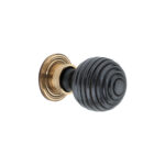 Spira Brass Ebonised Preston Small Cupboard Knob Aged Cabinet Hardware - Antique Brass