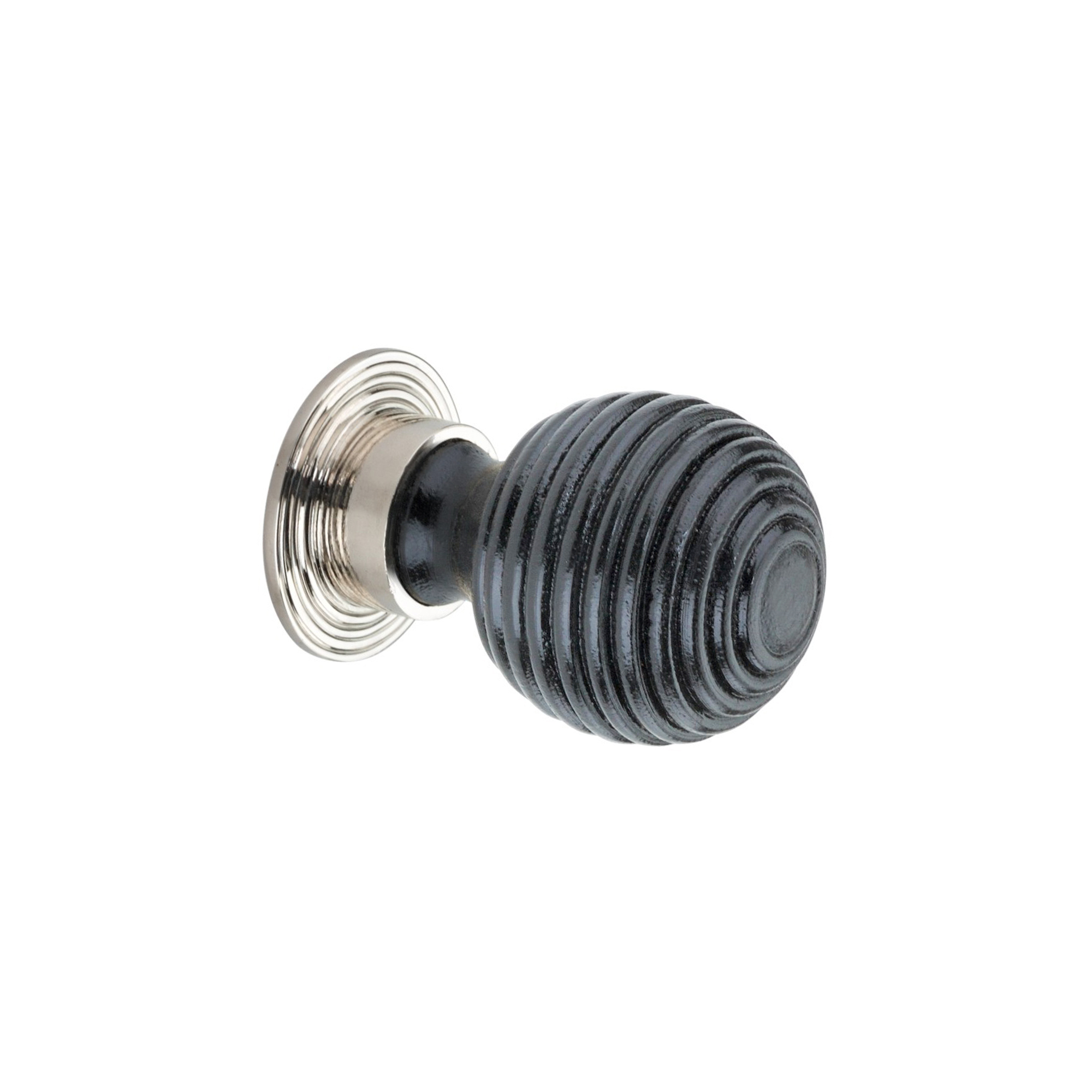 SB2342PN_1.jpg Spira Brass Polished Nickel Ebonised Preston Small Cupboard Knob Cabinet Hardware - Image 1