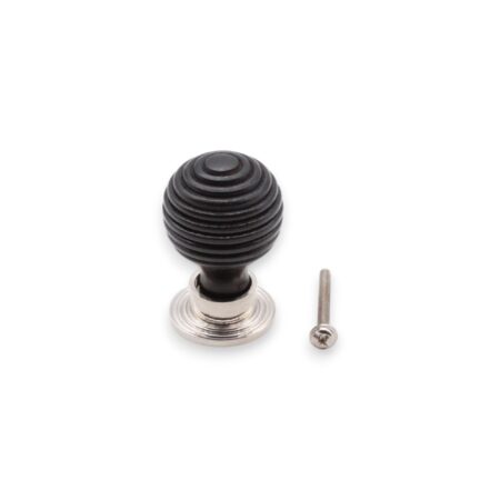 Spira Brass Polished Nickel Ebonised Preston Small Cupboard Knob Cabinet Hardware - Image 4