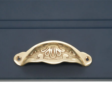 Spira Brass Floral Cup Pull Polished Brass - Image 3