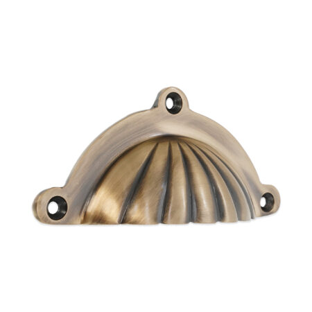 Spira Brass Shell Cup Pull Antique Brass