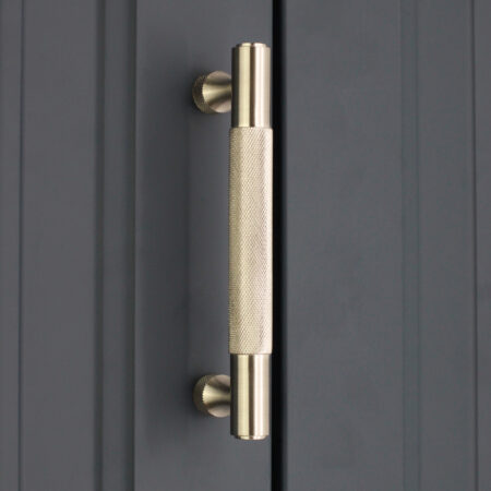 Spira Brass Brass Knurled Bar Handles Medium Satin Silver Door Hardware - Stainless Steel - Image 3