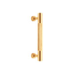 Spira Brass Satin Brass Knurled Bar Handles Large Door Hardware