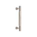 Spira Brass Brass Knurled Bar Handles Large Satin Silver Door Hardware - Stainless Steel