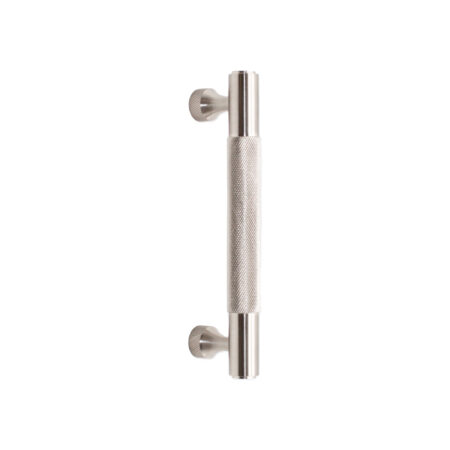 Spira Brass Brass Knurled Bar Handles Large Satin Silver Door Hardware - Stainless Steel