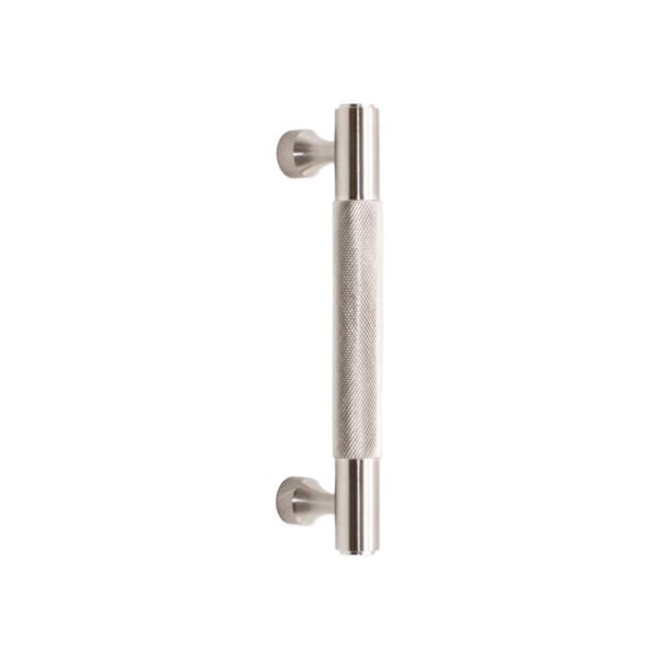 Spira Brass Brass Knurled Bar Handles Large Satin Silver Door Hardware - Stainless Steel