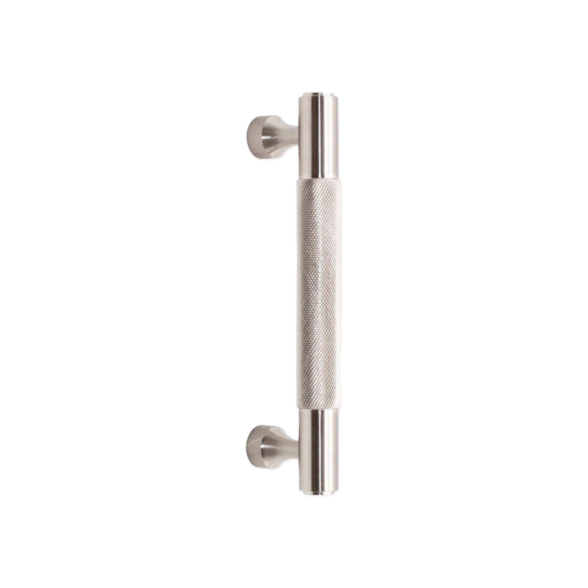 SB2415SS_1.jpg Spira Brass Brass Knurled Bar Handles Large Satin Silver Door Hardware - Stainless Steel - Image 1