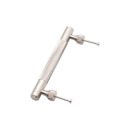 Spira Brass Brass Knurled Bar Handles Large Satin Silver Door Hardware - Stainless Steel - Image 4