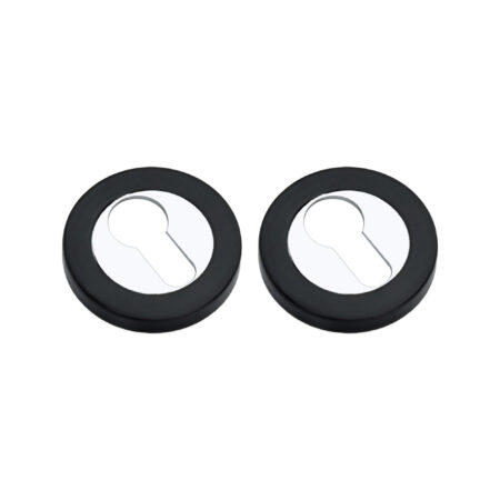Spira Brass Euro Profile Escutcheon Black/Chrome - Polished Chrome