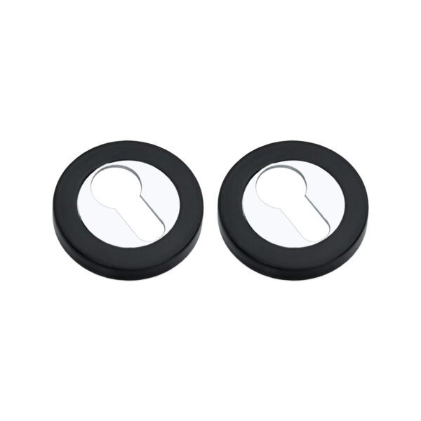 Spira Brass Euro Profile Escutcheon Black/Chrome - Polished Chrome
