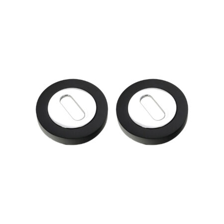 Spira Brass Oval Standard Escutcheon Black/Chrome - Polished Chrome