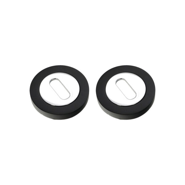 Spira Brass Oval Standard Escutcheon Black/Chrome - Polished Chrome