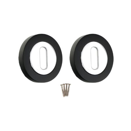 Spira Brass Oval Standard Escutcheon Black/Chrome - Polished Chrome - Image 4