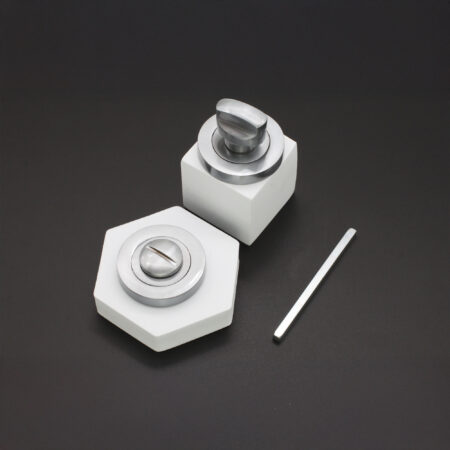 Spira Brass Satin Chrome Standard Turn & Release Door Hardware - Image 3