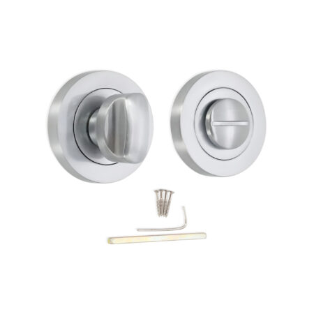Spira Brass Satin Chrome Standard Turn & Release Door Hardware - Image 4