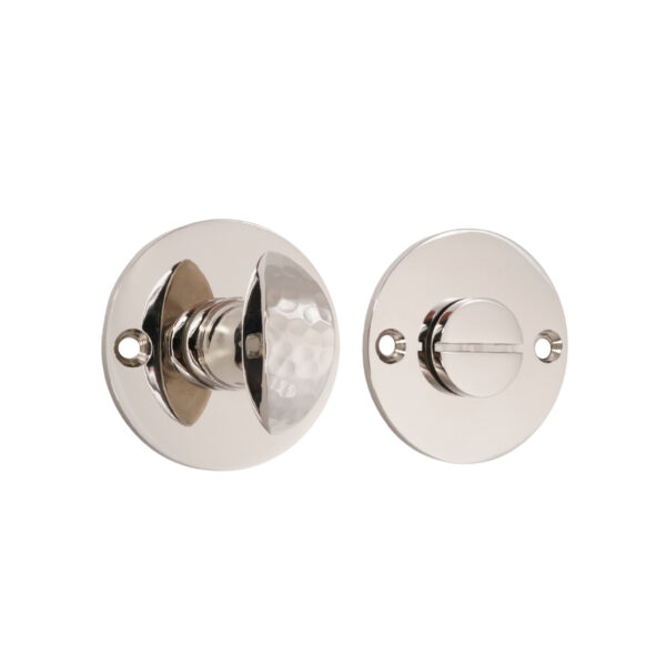 Polished Nickel Hammered Lady Turn & Release Door Hardware