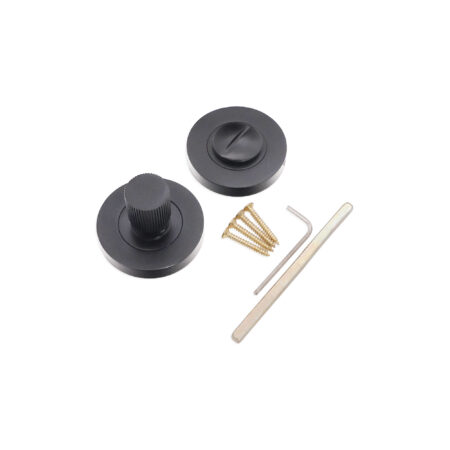 Spira Brass Linear Knurlmond Thumb Turn & Release Matt Black - Image 4