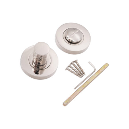 Spira Brass Hammered Knurlmond Thumb Turn & Release Polished Nickel - Image 4