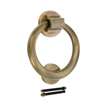 Spira Brass Antique Brass Ring Door Knocker 110mm Front Door Knocker - Image 4