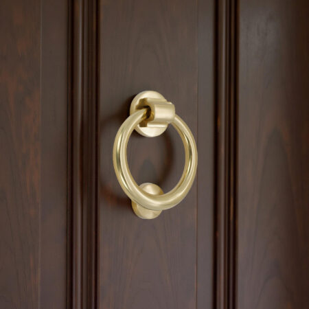 Spira Brass Polished Brass Ring Door Knocker 110mm Front Door Knocker - Image 2