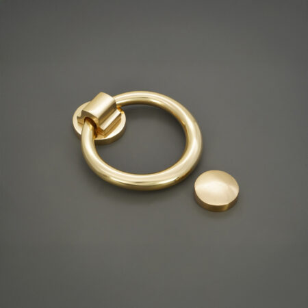 Spira Brass Polished Brass Ring Door Knocker 110mm Front Door Knocker - Image 3