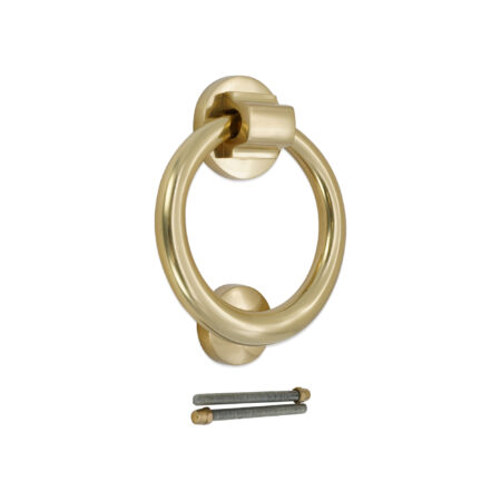 Spira Brass Polished Brass Ring Door Knocker 110mm Front Door Knocker - Image 4