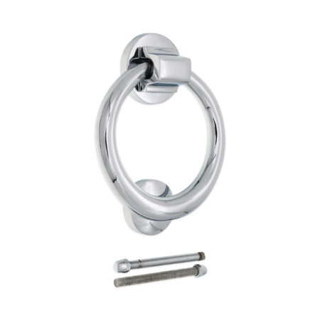 Spira Brass Polished Chrome Ring Door Knocker 110mm Front Door Knocker - Image 4
