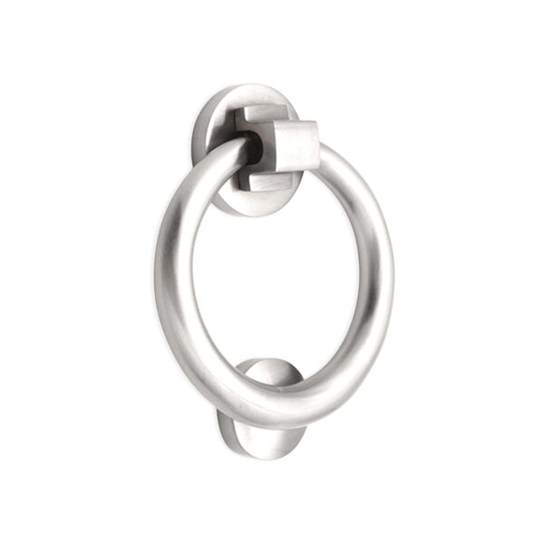 Spira Brass Satin Chrome Ring Door Knocker 110mm Front Door Knocker