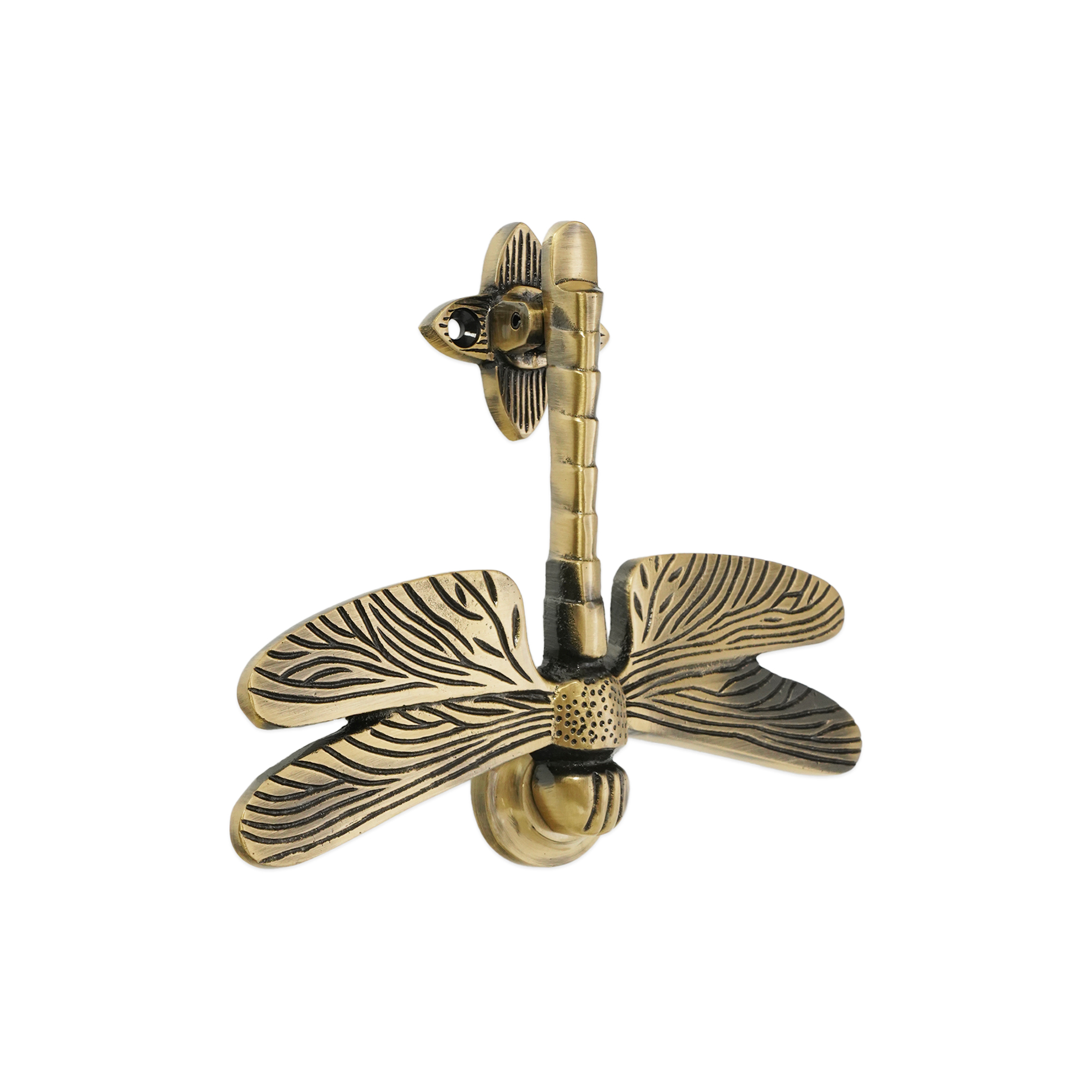 SB4108ANT_1.jpg Spira Brass Brass Dragonfly Door Knocker Antique Front Door Knocker - Image 1