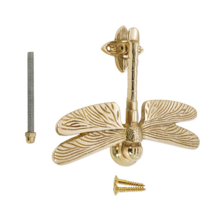 Spira Brass Polished Brass Dragonfly Door Knocker Front Door Knocker - Image 4