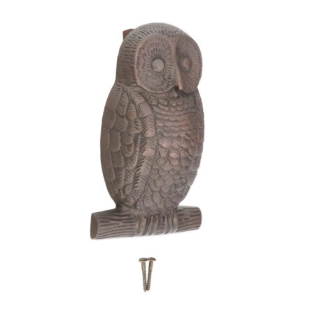 Spira Brass Brass Owl Door Knocker Aged Bronze Front Door Knocker - Image 4