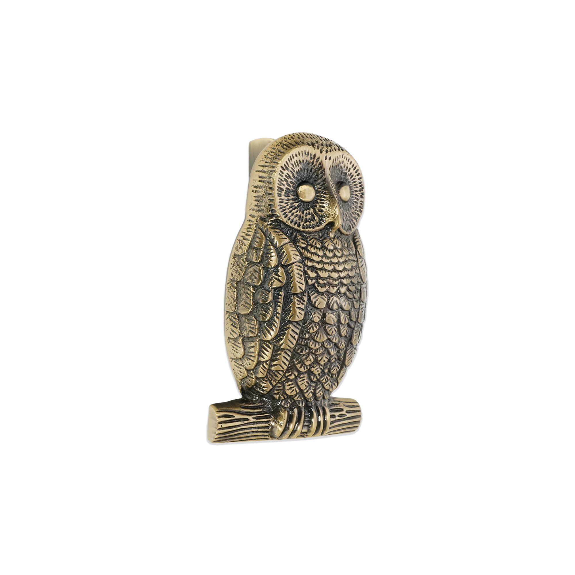 SB4109ANT_1.jpg Spira Brass Antique Brass Owl Door Knocker Front Door Knocker - Image 1