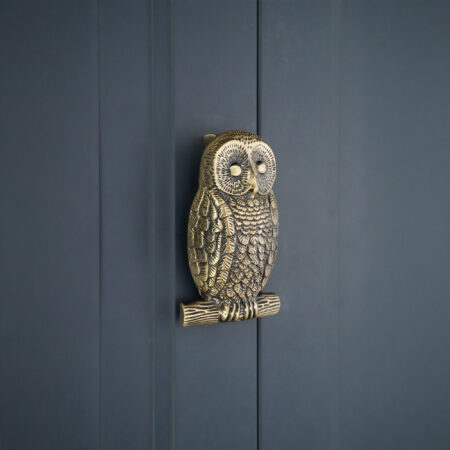 Spira Brass Antique Brass Owl Door Knocker Front Door Knocker - Image 3