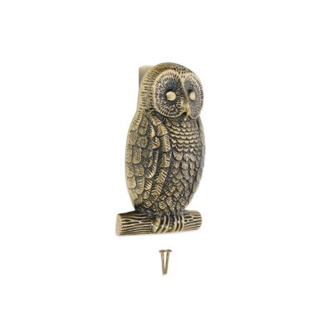 Spira Brass Antique Brass Owl Door Knocker Front Door Knocker - Image 4