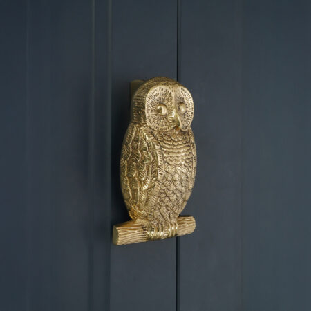 Spira Brass Polished Brass Owl Door Knocker Front Door Knocker - Image 3