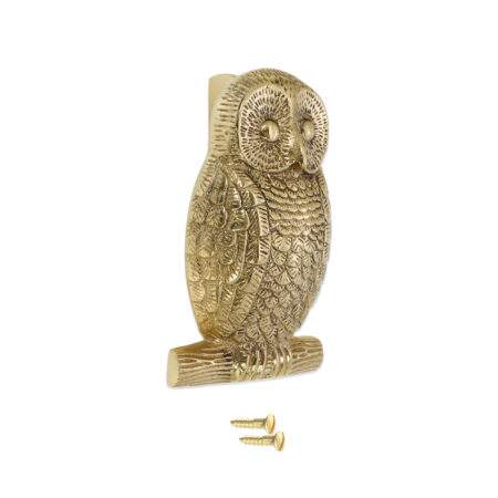 Spira Brass Polished Brass Owl Door Knocker Front Door Knocker - Image 4