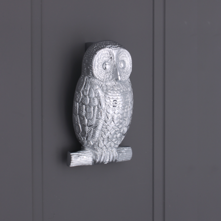 Spira Brass Polished Chrome Owl Door Knocker Front Door Knocker - Image 3