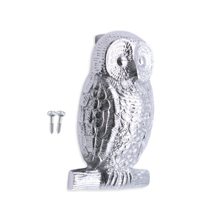 Spira Brass Polished Chrome Owl Door Knocker Front Door Knocker - Image 4