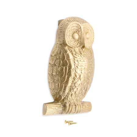 Spira Brass Satin Brass Owl Door Knocker Front Door Knocker - Image 4