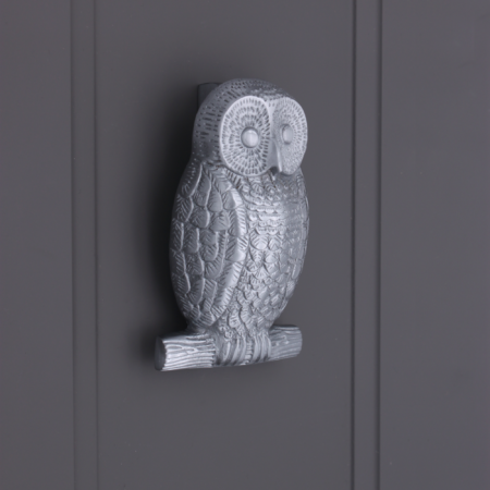 Spira Brass Satin Chrome Owl Door Knocker Front Door Knocker - Image 3