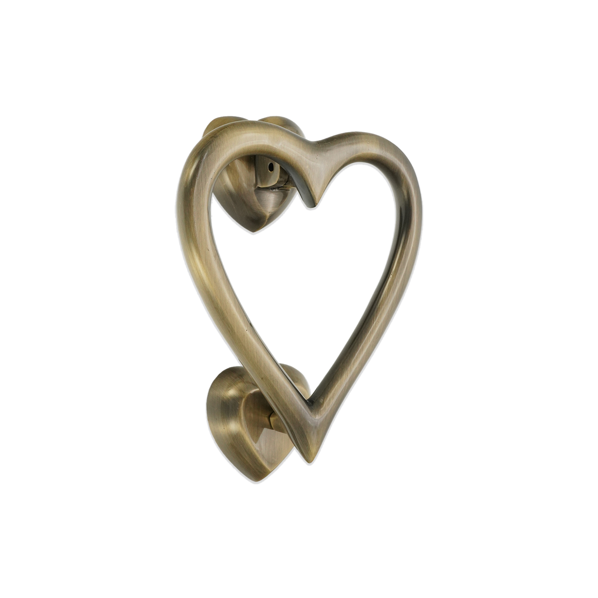 SB4110ANT_1.jpg Spira Brass Antique Brass Heart Door Knocker Front Door Knocker - Image 1