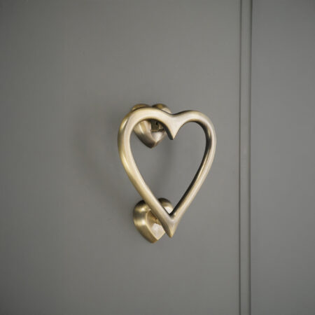 Spira Brass Antique Brass Heart Door Knocker Front Door Knocker - Image 3