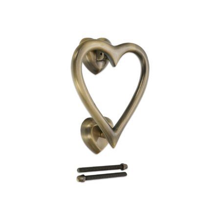 Spira Brass Antique Brass Heart Door Knocker Front Door Knocker - Image 4